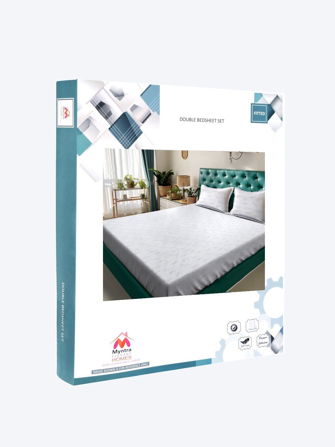Myntra Elegant Homes White Floral 400 TC Bedsheet with 2 Pillow Covers