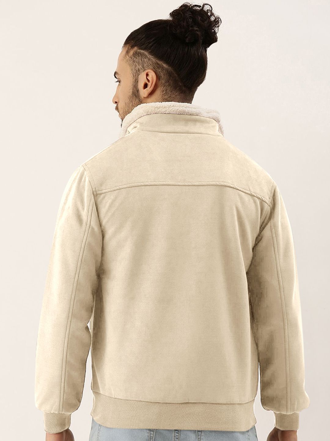 Campus Sutra Men Spread Collar Solid Casual Bomber Jacket