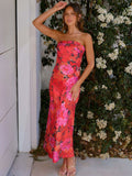 all about you Tie and Dye Print Off-Shoulder Maxi Dress