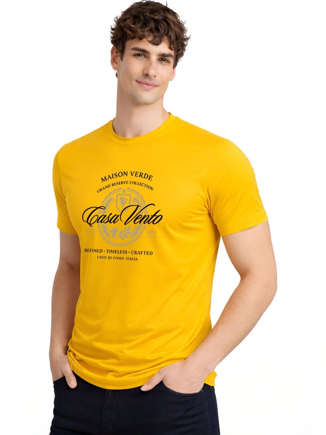ADRO Men Brand Logo Printed T-shirt