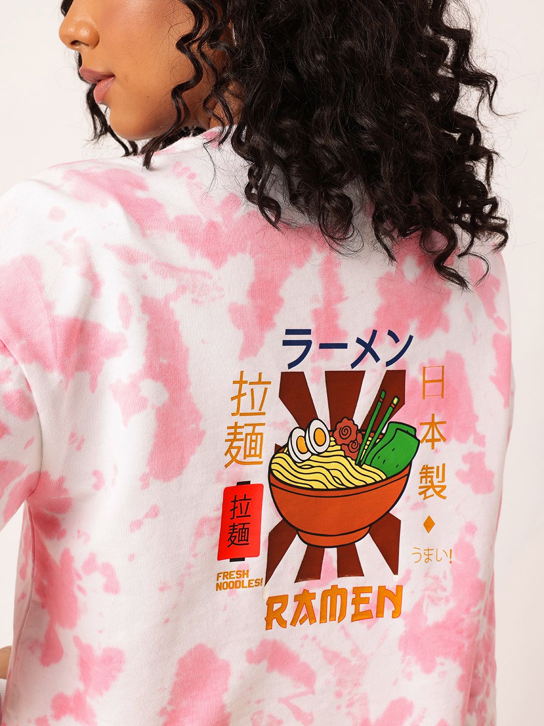 DressBerry Dyed & Printed Cotton Terry Boxy Sweatshirt
