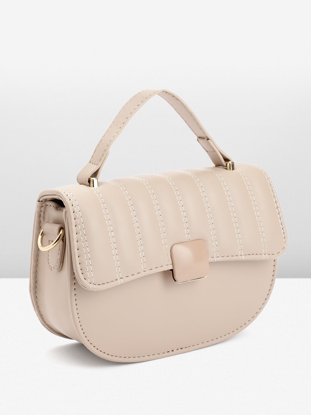 DressBerry Structured Quilted Satchel