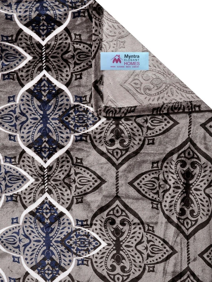 Myntra Elegant Homes Brown Geometric Wool 300 TC Single Bedsheet Set- 225X150 cm