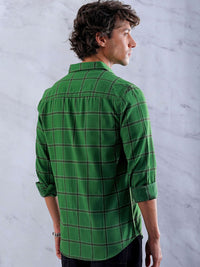 The Indian Garage Co Men Slim Fit Opaque Checked Casual Shirt