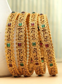 Set PANASH 4 Gelang Antik Bersalut Emas 24 CT