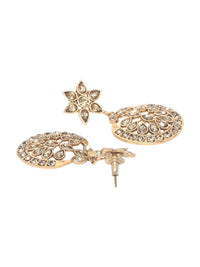 Anouk Gold Plated Cubic Zirconia Studded Crescent Shaped Chandbalis