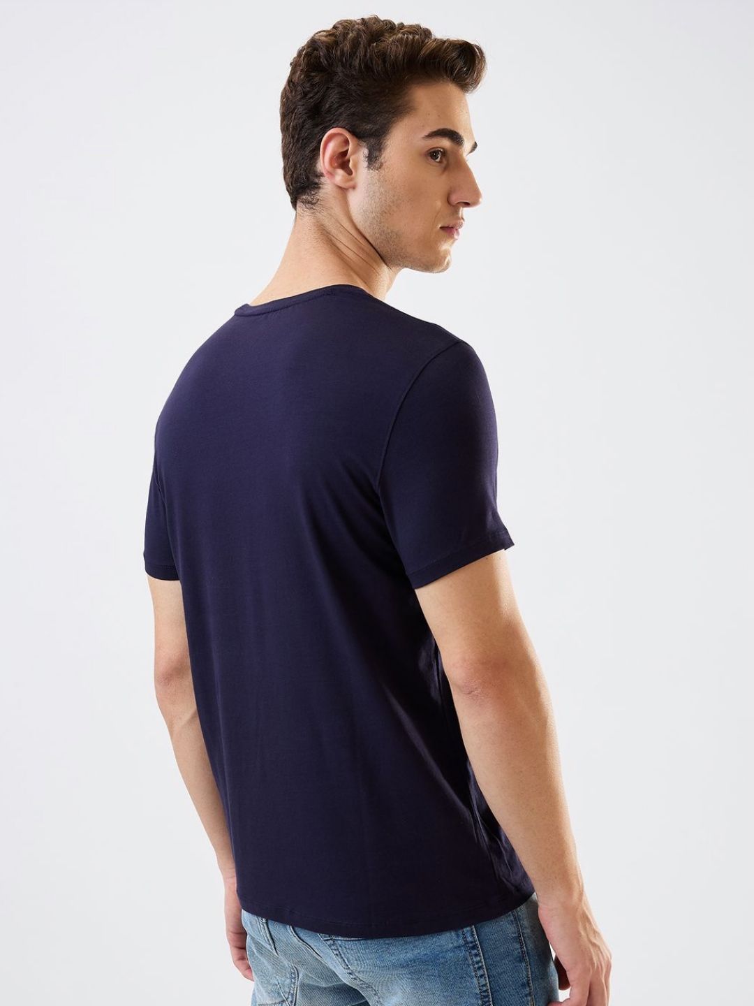 SPYKAR Men Graphic Printed Round Neck Cotton Slim Fit T-shirt