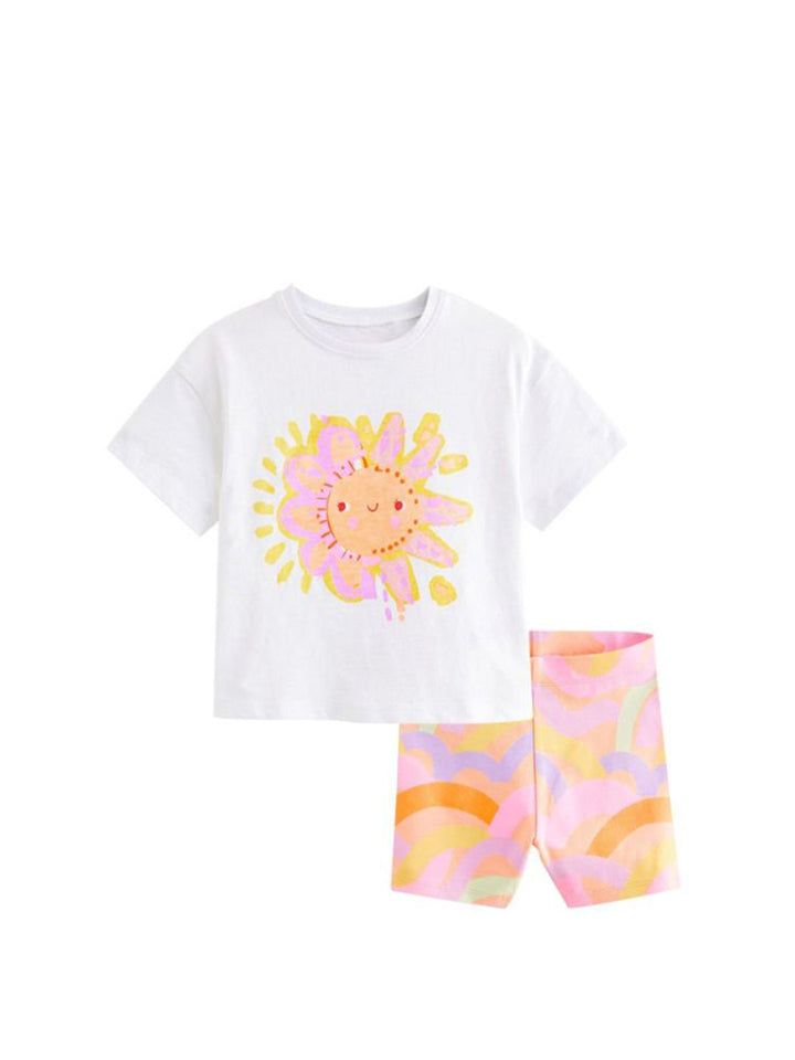 YK Girls Printed T-shirt with Shorts