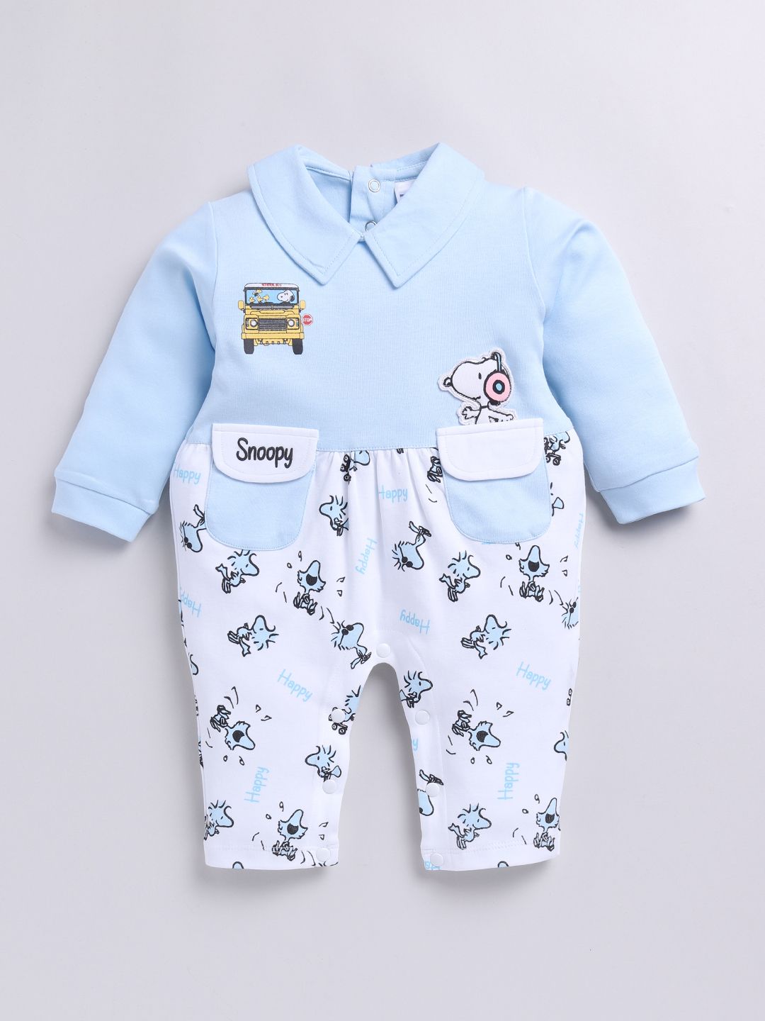 Moms Love Infant Boys Snoopy Print Pure Cotton Party Romper
