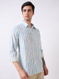 SPYKAR Men Slim Fit Opaque Striped Casual Shirt