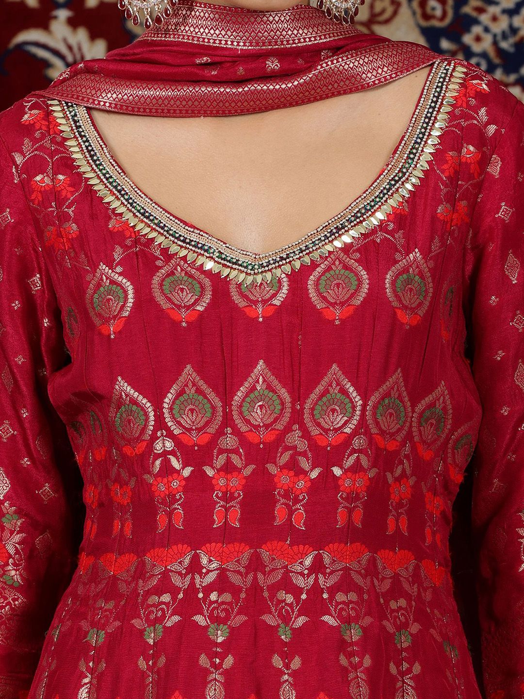 AURELIA Embroidered Fit & Flare Maxi Dress