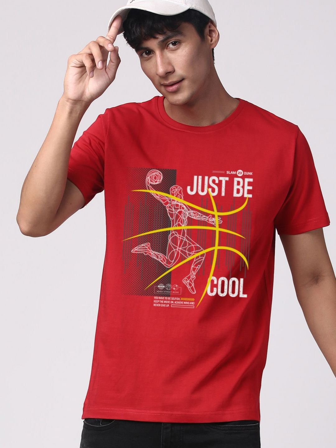 ADRO Lelaki Grafik Bercetak T-shirt Kapas Leher Bulat