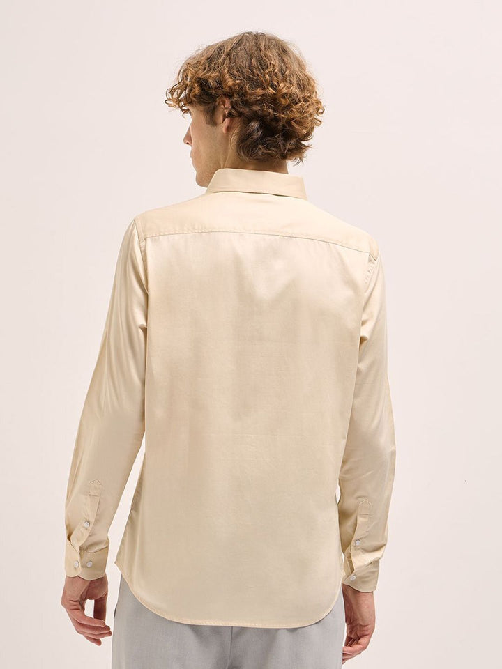 THE BEAR HOUSE Men Solid Tailored Fit Formal Shirt