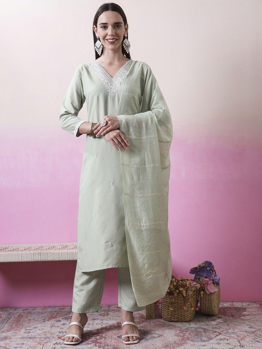 KALINI Women Embroidered A-Line Kurta Set