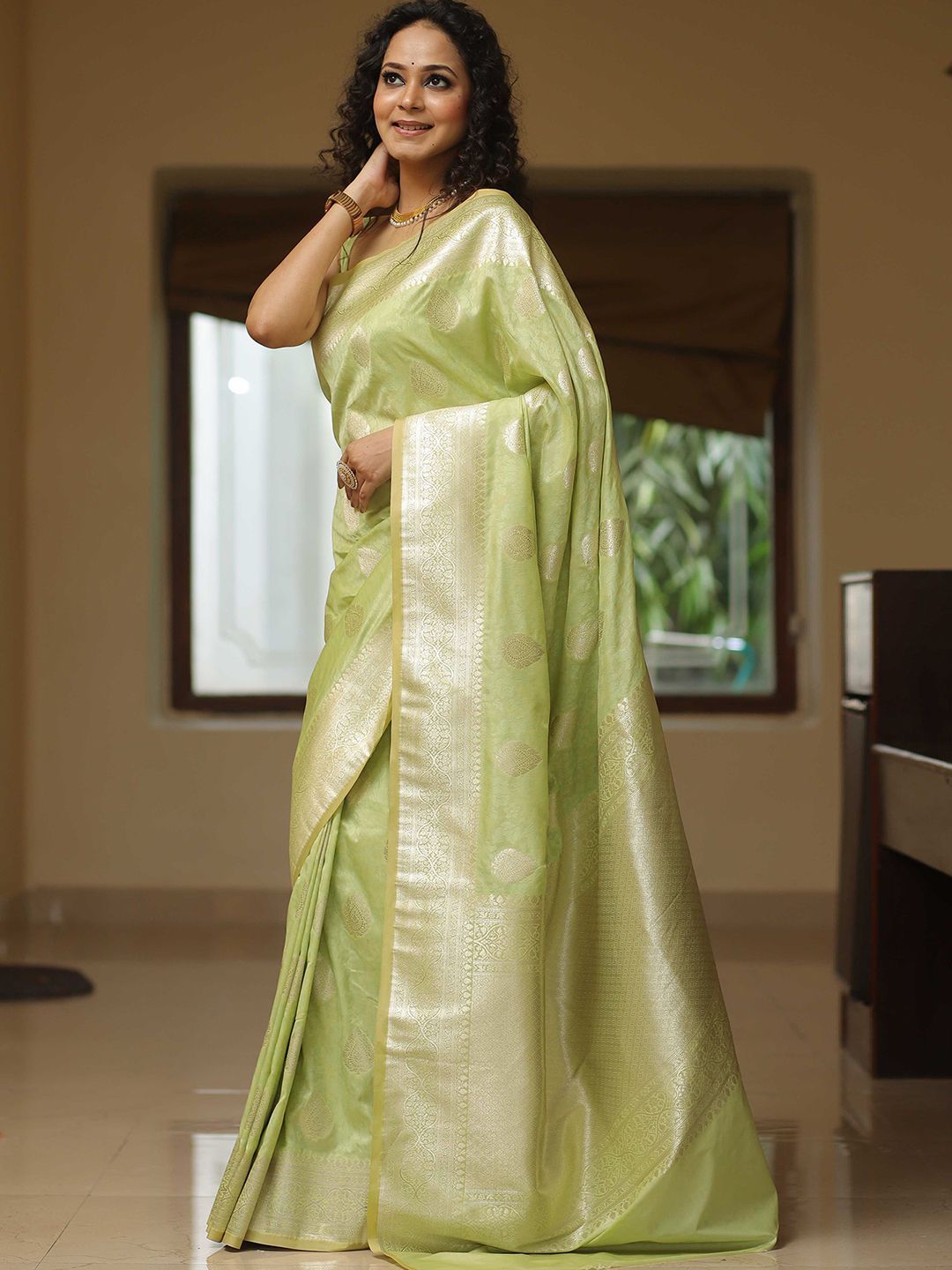 KALINI Woven Design Zari Banarasi Saree