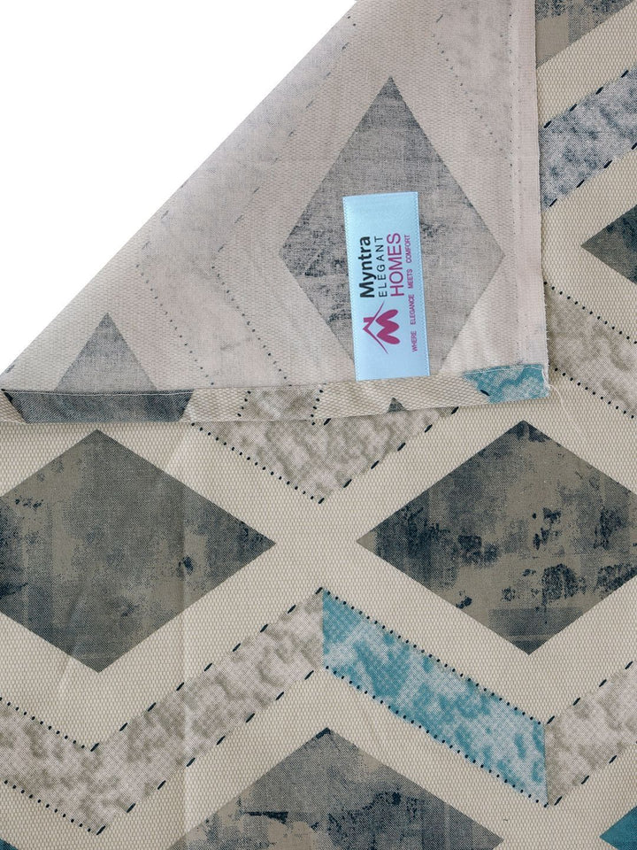 Myntra Elegant Homes Blue Geometric Cotton 400TC King Double Bedsheet dengan 2 Sarung Bantal