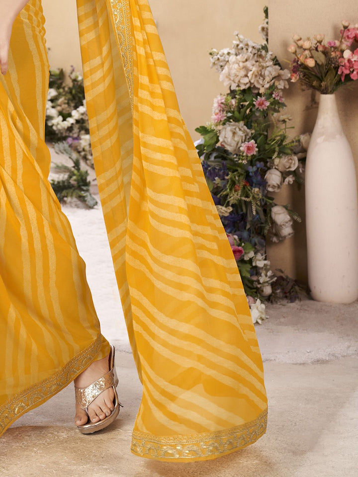 Saree mall Sequinned Embroidered Leheriya Sarees