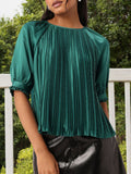 DressBerry Adorable Chic Accordion Pleats Raglan Top