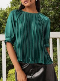DressBerry Adorable Chic Accordion Pleats Raglan Top