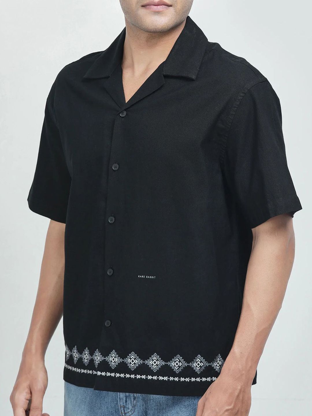 RARE RABBIT Trik Primary Men Black Shirt