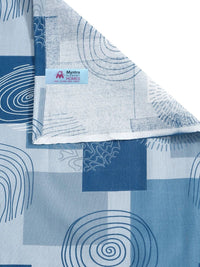 Myntra Elegant Homes Blue Geometric 400 TC Single Bedsheet with 1 Pillow Covers