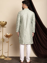 Anouk Embroidered Band Collar Regular Kurta with Churidar