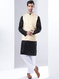 Anouk Geometric Embroidered Sequinned Pure Cotton Kurta & Pyjamas With jacket
