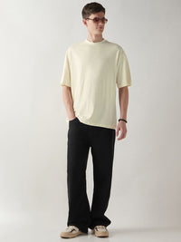 Bewakoof Men Cotton White Solid Oversize T-Shirt