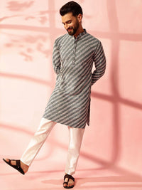 Anouk Men Embroidered Regular Sequinned Pure Cotton Kurta with Pyjamas