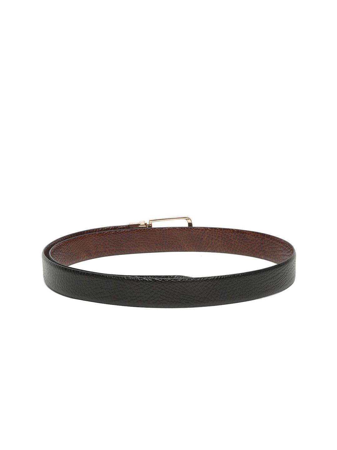 Teakwood Leathers Men Textured Leather Reversible Formal Belt