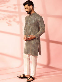 Anouk Men Embroidered Regular Thread Work Pure Cotton Kurta with Pyjamas