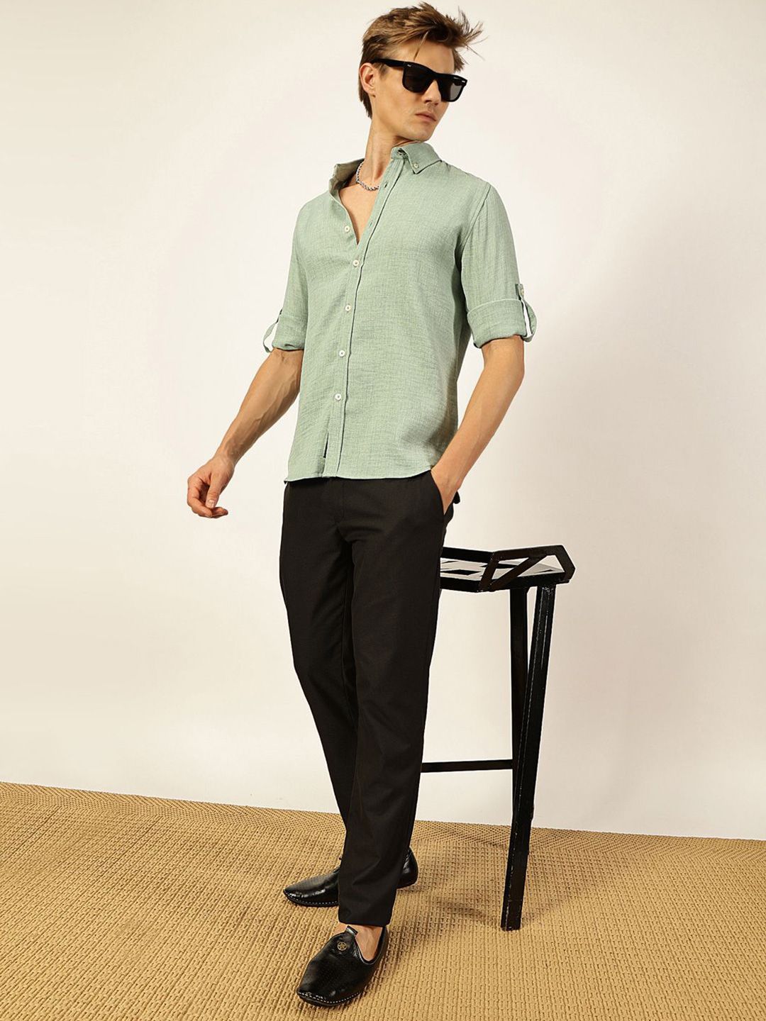 Thomas Scott Men Slim Fit Button-Down Collar Casual Shirt