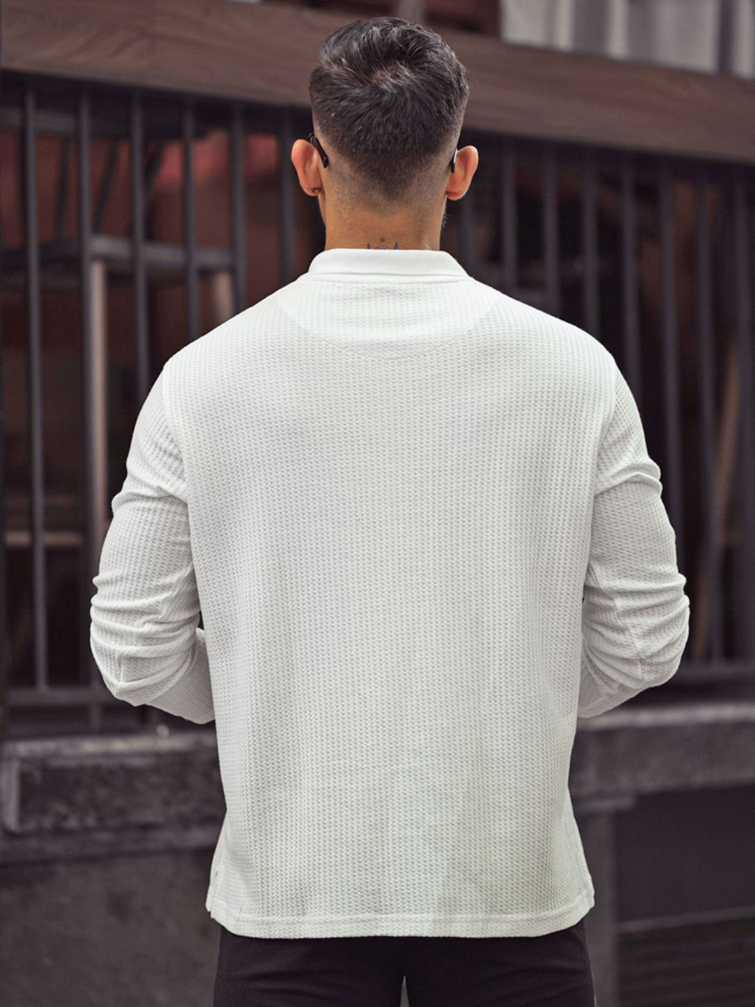 Powerlook Men Self Design Polo Collar Cotton T-shirt