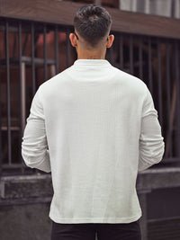 Powerlook Men Self Design Polo Collar Cotton T-shirt