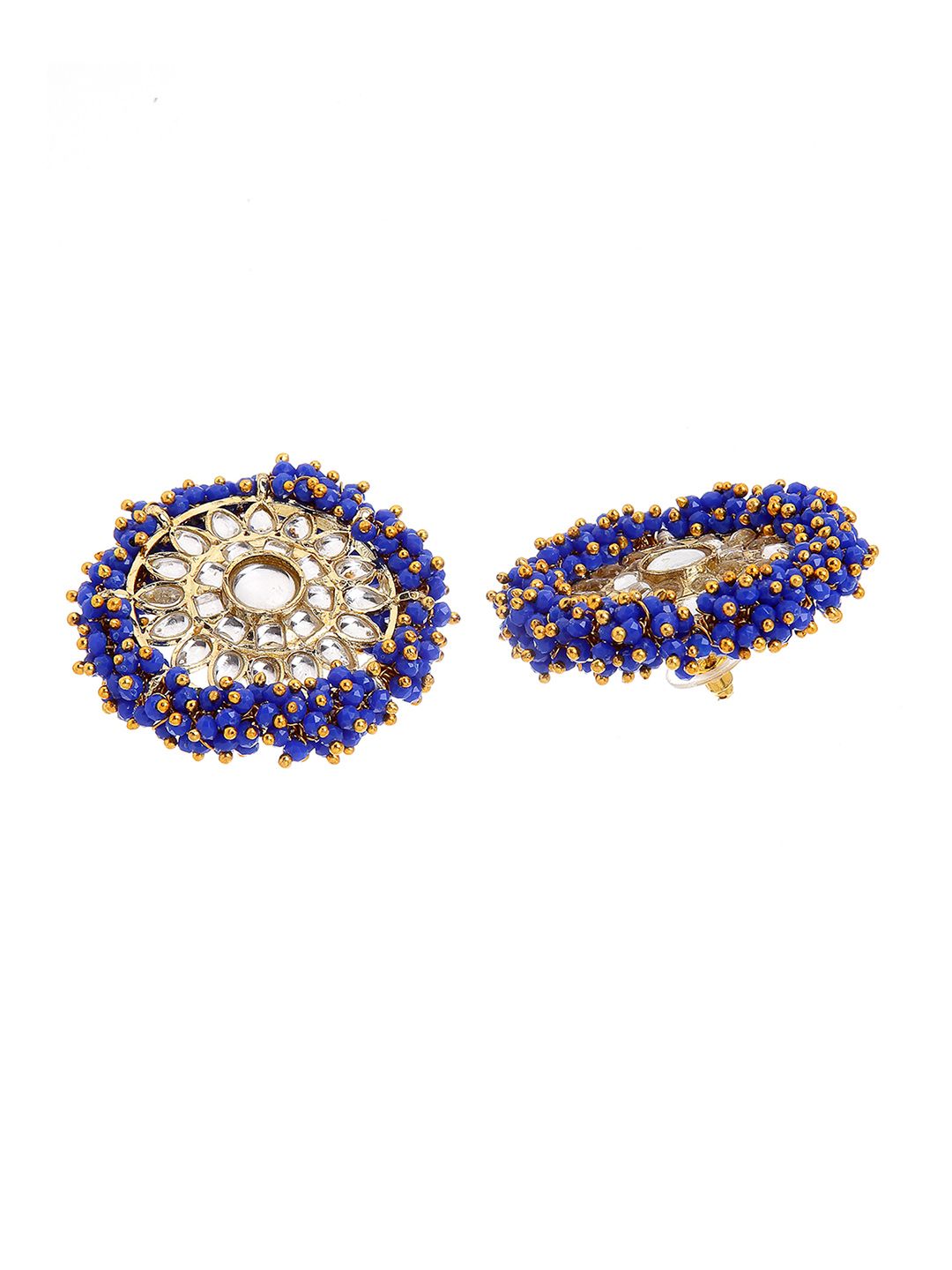 Karatcart Blue Floral Studs Anting -anting
