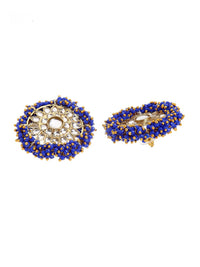 Karatcart Blue Floral Studs Anting -anting