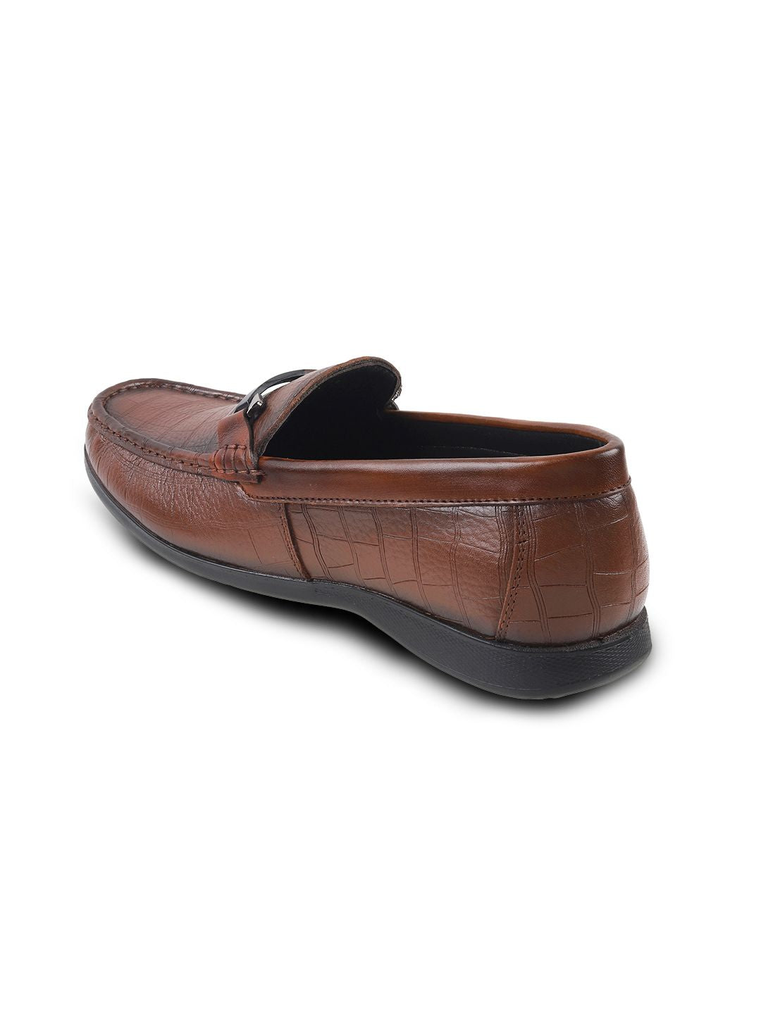 Mochi Men Textured Leather Formal Loafers
