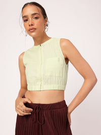 DressBerry Endless Summer Essential Cotton Linen Blouson Crop Top