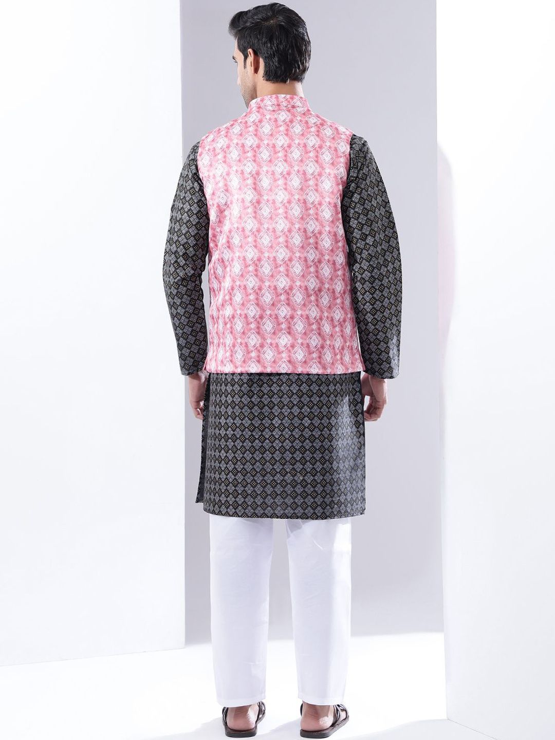 Anouk Men Printed Jodhpuri Kurta dengan Piyama