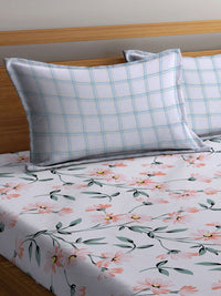 Myntra Elegant Homes White 300 TC Fitted King Cadar Katil Halus & 2 Sarung Bantal-250X225 sm