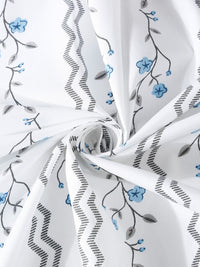 KLOTTHE White Floral 400 TC King Size Bedsheet with 2 Pillow Covers