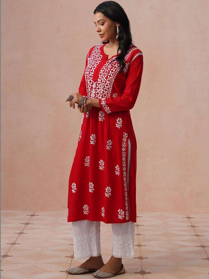 House of Chikankari Women Embroidered Chikankari Kurta