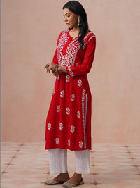 House of Chikankari Women Embroidered Chikankari Kurta