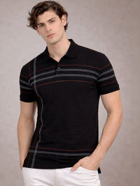 Baju-T Kolar Polo Berjalur ADRO Lelaki