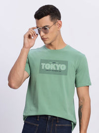 ADRO Typography Printed Round Neck Cotton T-shirt