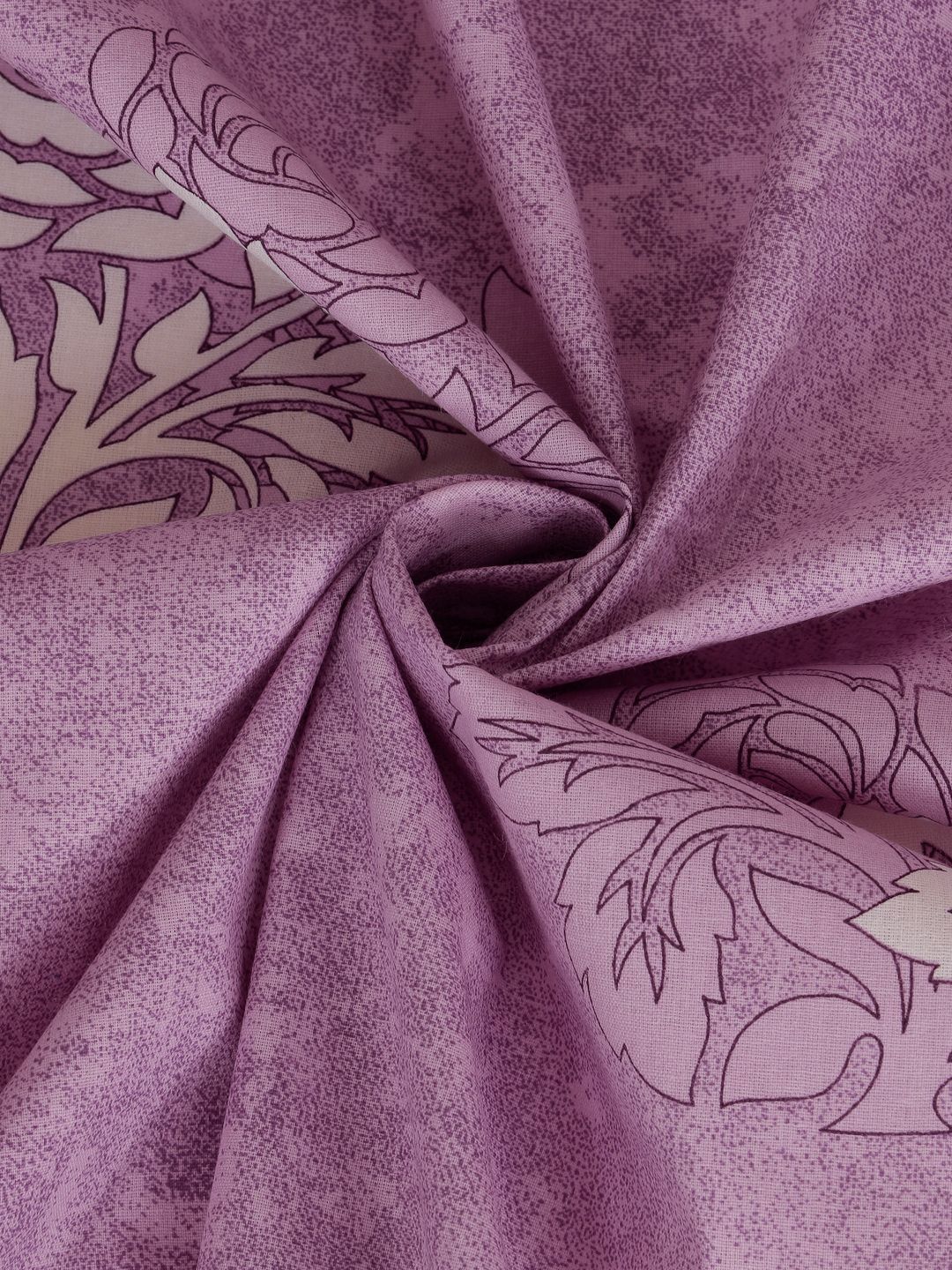 Myntra Elegant Homes Purple Printed 400 TC Cotton King Bedsheet Set 2.50 m x 2.25 m