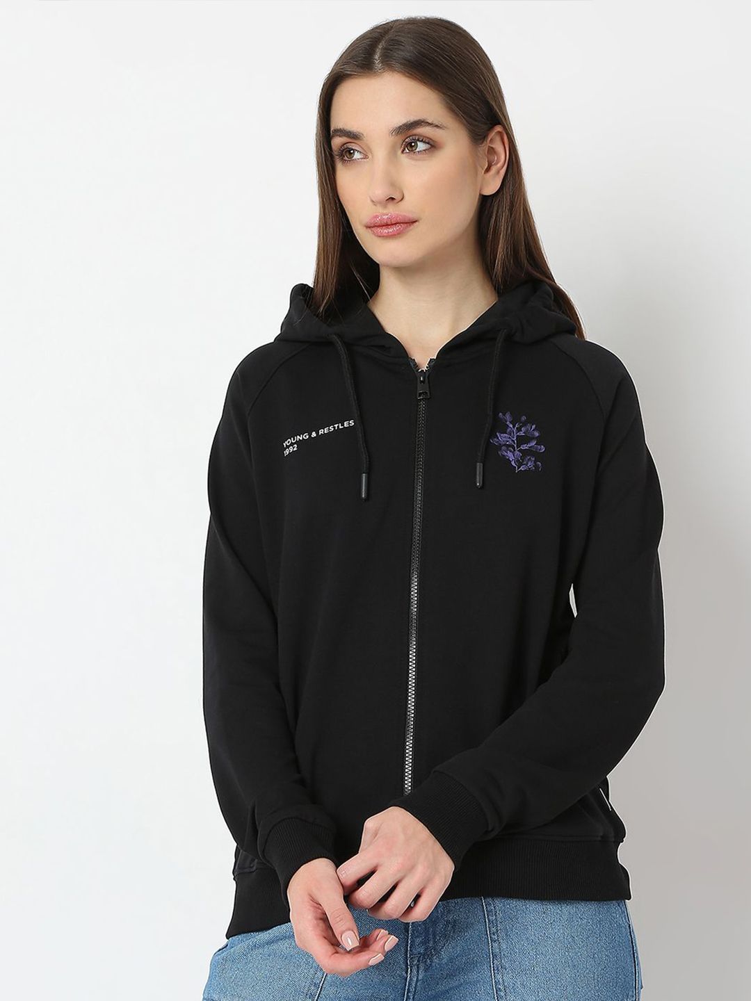 SPYKAR Women Hooded Sweatshirt