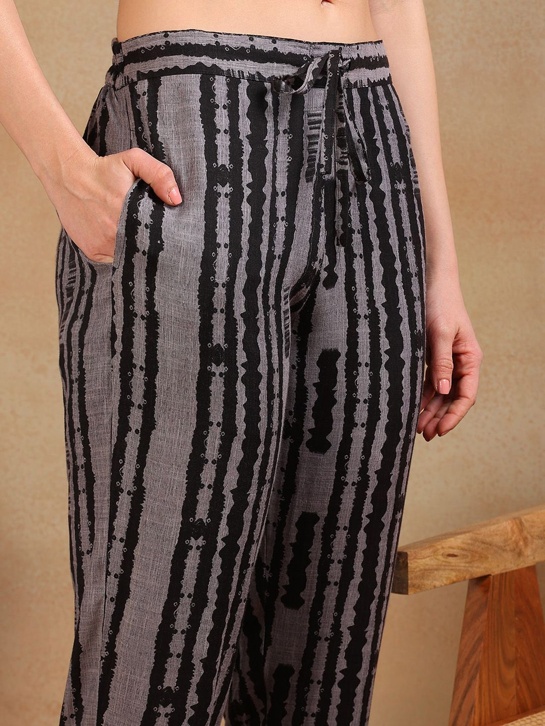 KALINI Floral Printed Regular Zari Straight Kurta with Trousers & Dupatta