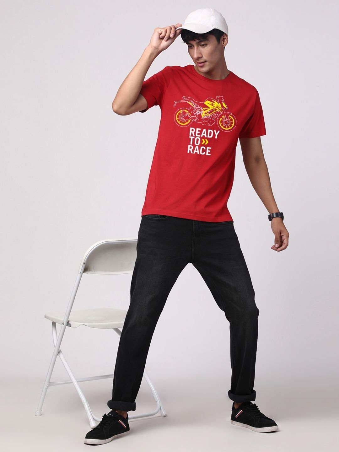 ADRO Men Graphic Printed Round Neck Cotton T-shirt