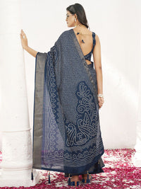 Tikhi Imli Bandhani Printed Zari Polycotton Saree
